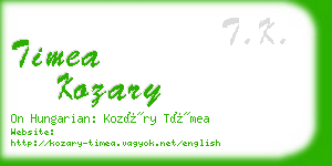 timea kozary business card